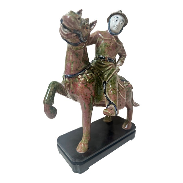 Chinese Tang Sancai Glazed Horse Riding Figure For Sale