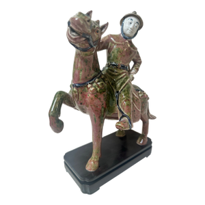 Chinese Tang Sancai Glazed Horse Riding Figure