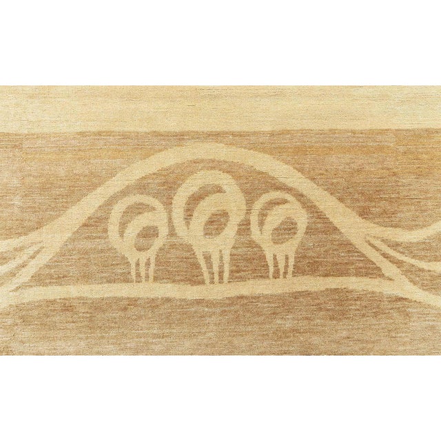 Art Deco Modern Art Nouveau-Inspired Abstract Tan With Beige Rug "Vinedrift" For Sale - Image 3 of 9