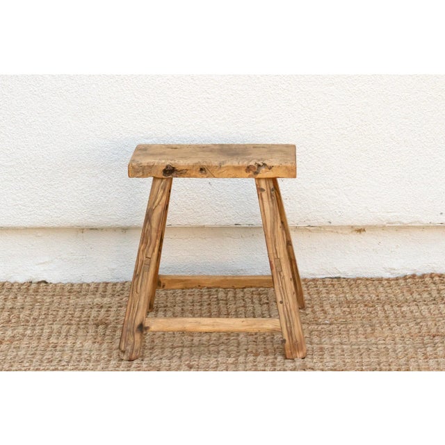 Asian Aged Wood Charming Asian Stool For Sale - Image 3 of 7