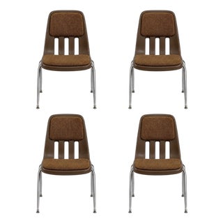 Retro Modern Tobacco Brown Chairs, 1970s For Sale