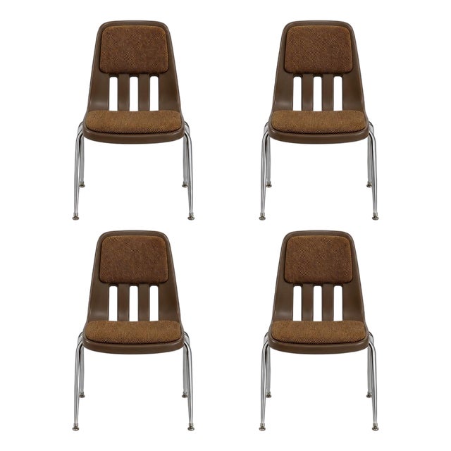 Retro Modern Tobacco Brown Chairs, 1970s For Sale