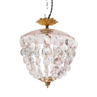 Vintage French Glass and Bronze Ceiling Fixture, 1960s For Sale