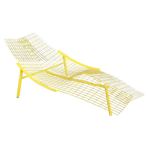 Italian Modern Yellow Metal Deck Chair by Offredi for Saporiti, 1980s