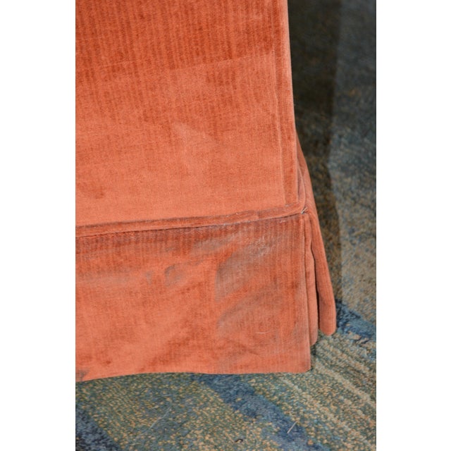Vintage Mid Century Hickory Tavern / Lane Burnt Orange Upholstered Loveseat Sofa For Sale - Image 9 of 17