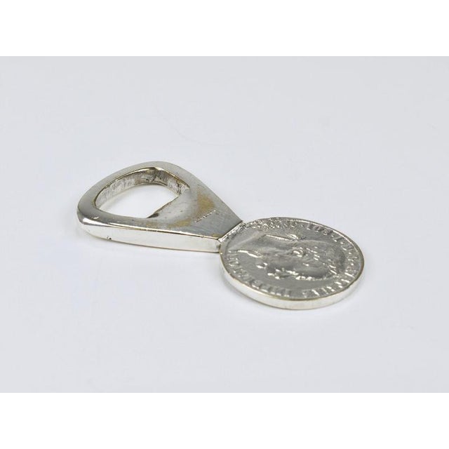 Silvered Brass Bottle Opener Habsburg 2 Florin Coin attributed to Carl Auböck, Austria 1950 For Sale - Image 3 of 18