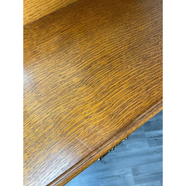 Vintage French Louis Style Oak Dressing Table with Mirror For Sale - Image 12 of 14
