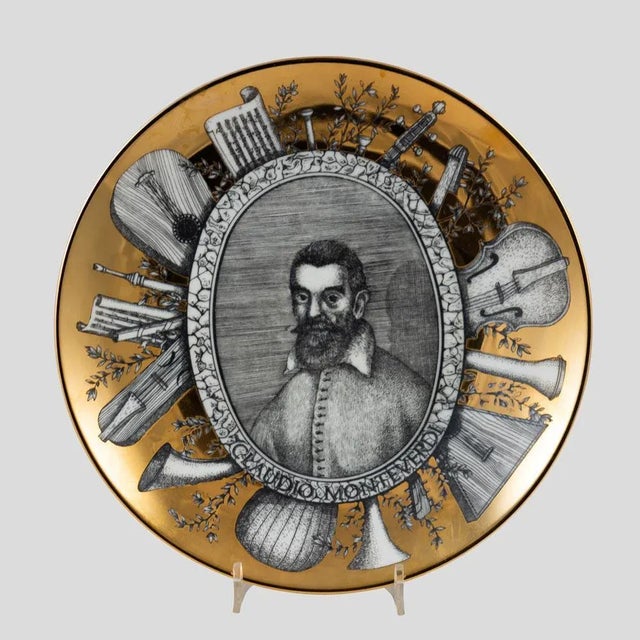 Plate by Piero Fornasetti, Set of 5 For Sale - Image 4 of 14