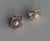 Vintage faux pearl with rhinestones set in gold tone metal, large flower, earrings. AFJ stands for American Fashion Jewelry.