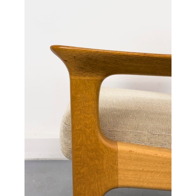 Set of Danish Lounge Chair and Ottoman in Oak by Juul Kristensen, 1970s For Sale - Image 10 of 18