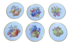 Vintage Bavarian Fruit Plates - Set of 6