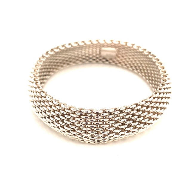 Metal 1990s Tiffany & Co Somerset Bangle M 7.5" Sterling Silver For Sale - Image 7 of 13