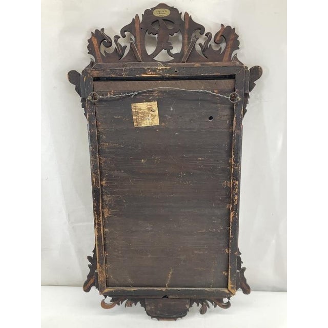 Hampton & Sons Antique Georgian Mahogany Mirror | Gilt Phoenix Crest, Hammered Gold Frame For Sale - Image 4 of 14