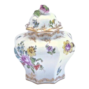 Antique Meissen Floral Lidded Jar