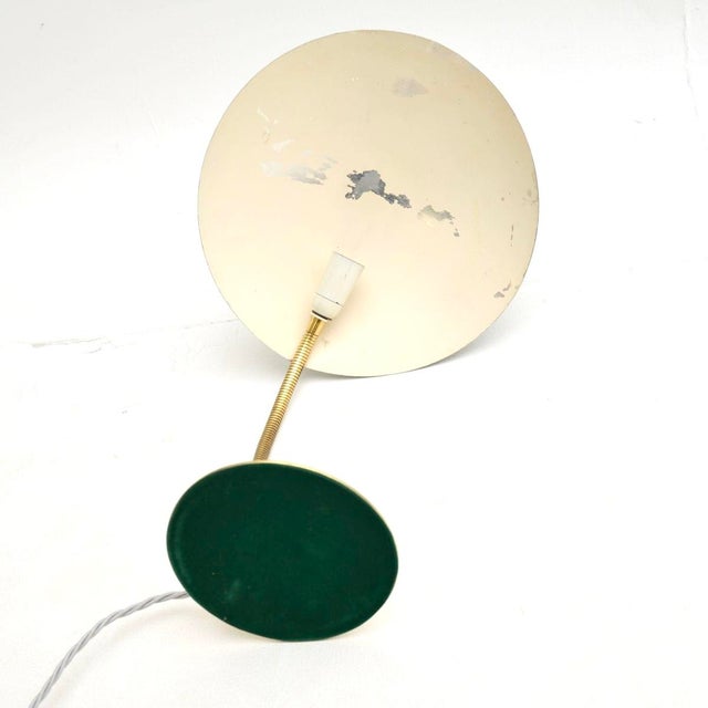 Blue Vintage French Enamelled Tole and Brass Desk Lamp, 1960s For Sale - Image 8 of 10