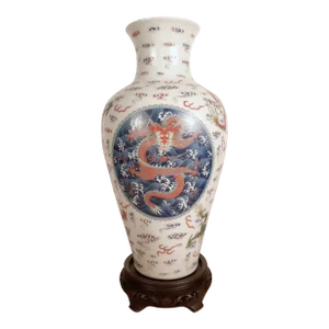 Early 20th Century Chinese Porcelain Haitangzun Dragon Vase