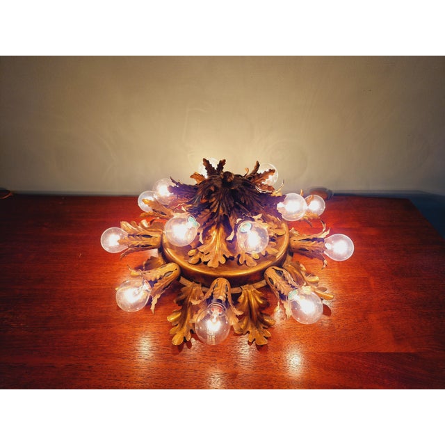 Large Gold Metal Ceiling Light from Banci Firenze, Italy, 1960s For Sale - Image 13 of 16
