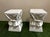 Contemporary 1980s Lane Trompe-Loeil White Draped Plaster Pedestal or Garden Stools After John Dickinson- Set of 2 For Sale - Image 3 of 10