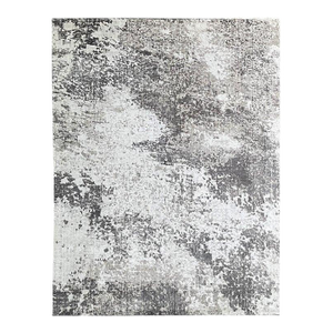 7x9 Ivory Hand-Knotted Wool Abstracted Cloudscapeist Design Carpet Rug
