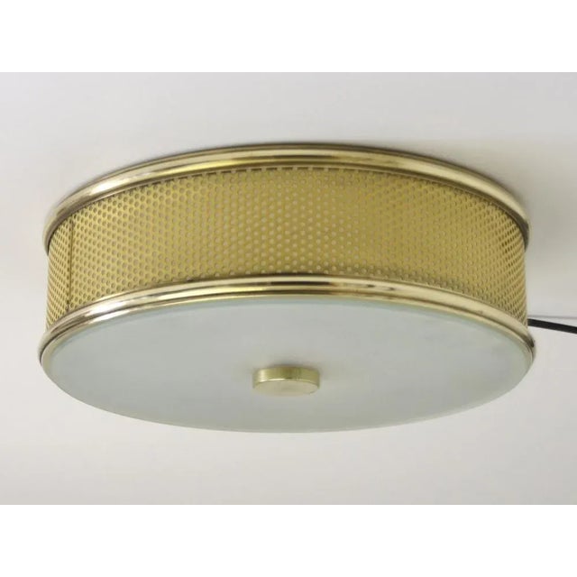 Gold Mid-Century Modern French Ceiling Lamp from Arlus, 1950s For Sale - Image 8 of 8