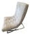 Creamy Leather Sheepskin & Chrome Modern Chair For Sale