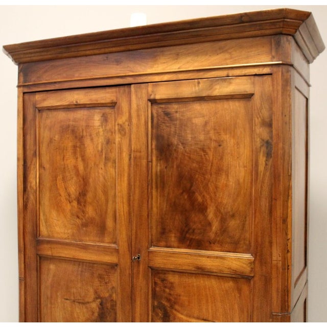 Antique Italian Wardrobe in Walnut, 1800s For Sale - Image 14 of 15