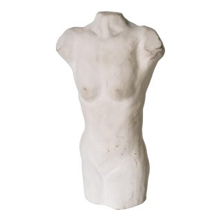 Postmodern Art Plaster Nude Male Torso Sculpture For Sale