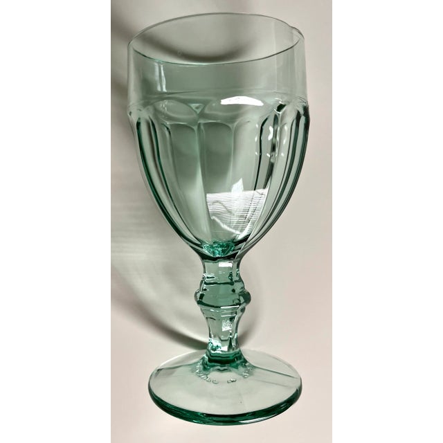 Mid-Century Modern Vintage Libbey Glass Goblets-"Spanish Green"-Set 8 For Sale - Image 3 of 7