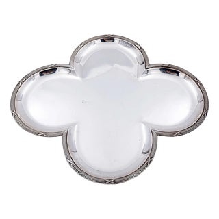 Silver Clover Tray by Alphonse Debain, Paris For Sale