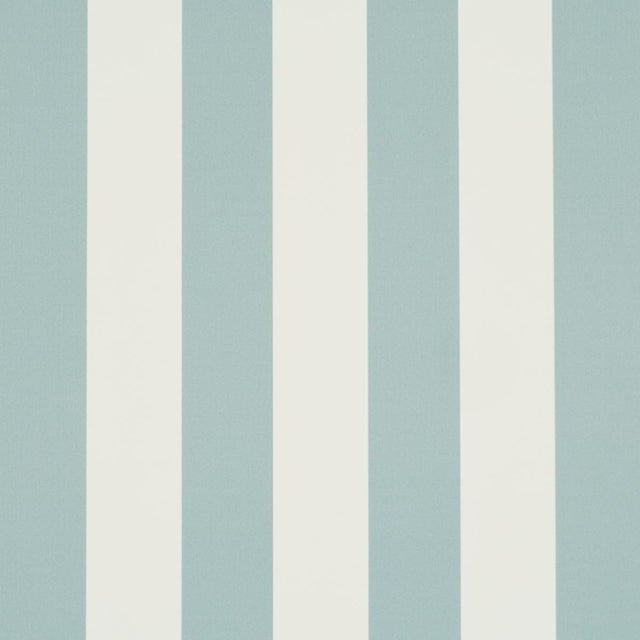 Schumacher Emma Stripe Wallpaper In Chambray For Sale