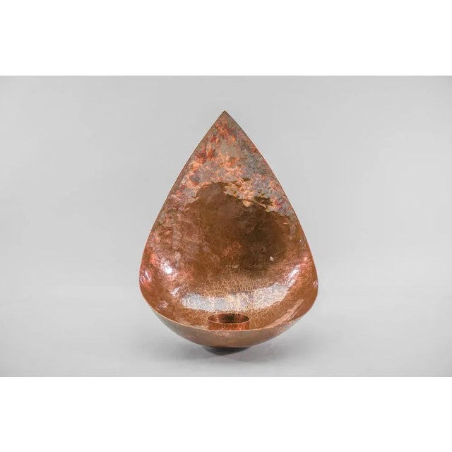 Huge Hand-Forged Hammered Copper Artist Wall Candle Holder, 1950s For Sale - Image 12 of 12
