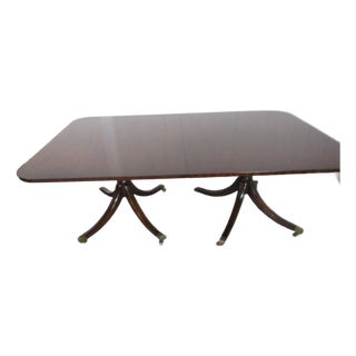 Kittinger Dining Room Table Mahogany Double Pedestal For Sale