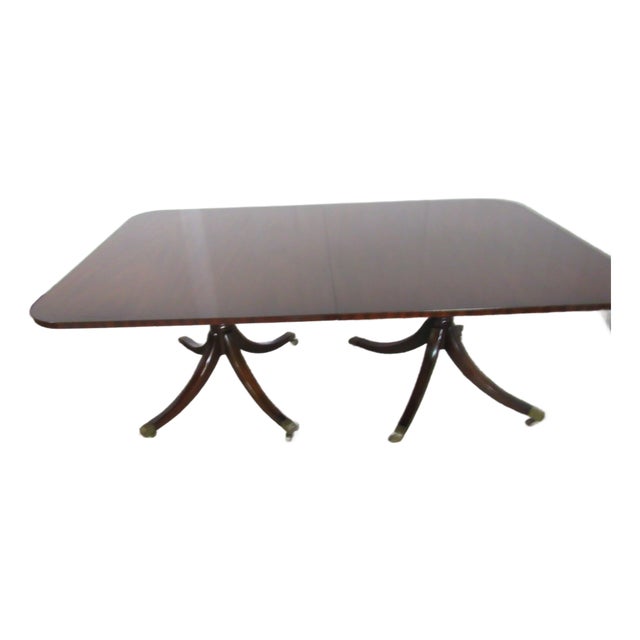 Kittinger Dining Room Table Mahogany Double Pedestal For Sale