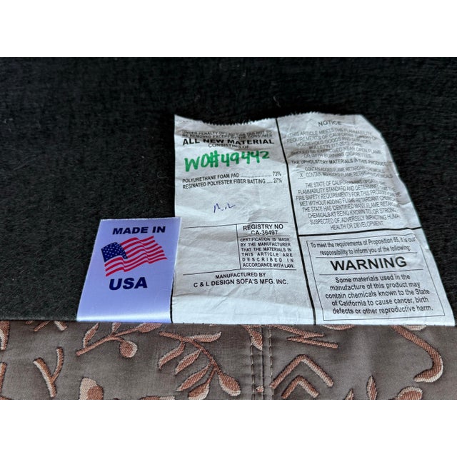 C & L Designs Laguna Sofa in Quilted Folklore For Sale In San Francisco - Image 6 of 12