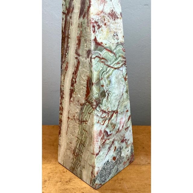 Vintage Stone Onyx Obelisk For Sale In West Palm - Image 6 of 12