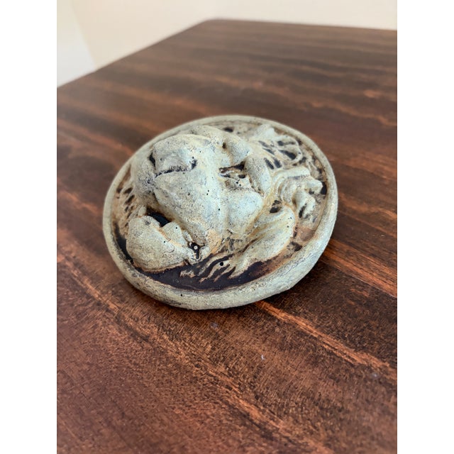 English Vintage Neoclassical Grand Tour Cast Plaster Roman Lion Head Plaque For Sale - Image 3 of 5