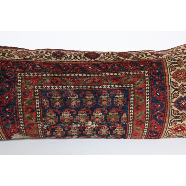 Early 20th Century Handwoven Tribal Navy Blue Throw Rug Pillow Cover -16'' X 40'' For Sale - Image 5 of 10