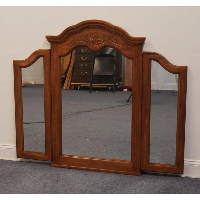 Stanley Furniture Stanley Furniture Country French Style 56" Tri-View Dresser Mirror 361-060 For Sale - Image 4 of 10
