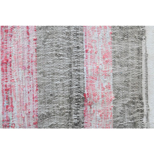 Vintage Turkish Hand-Knotted Wool Cotton Beige Kilim Runner For Sale - Image 10 of 11