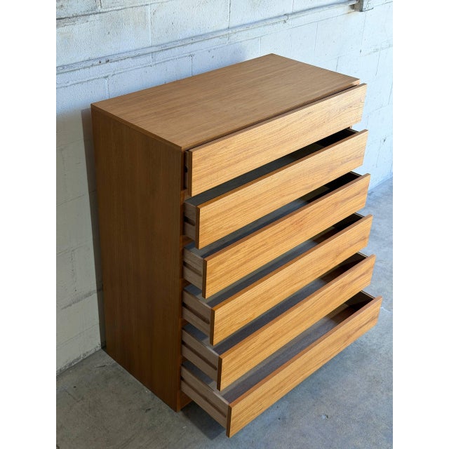 1960s In Style of Arne Wahl Iversen Teak 6 Drawer Tall Highboy Dresser Denmark Mid-Century Modern 1960s For Sale - Image 5 of 10