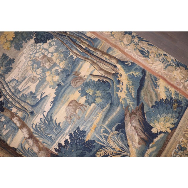 Textile 19th Century Late 17th Century Flemish Baroque Verdure Tapestry - 5'8" x 9'8" For Sale - Image 7 of 10
