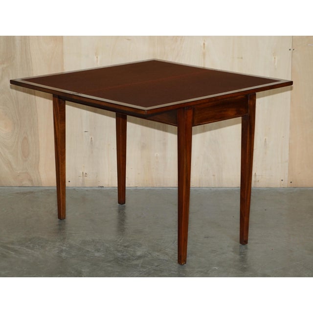 Antique Sheraton Burr & Burl Walnut Card Games Table with Satinwood Detail For Sale - Image 16 of 18