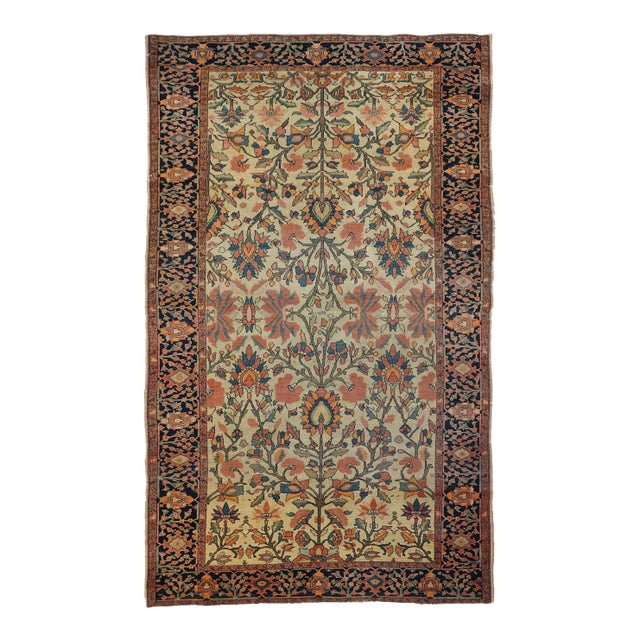 Late 19th Century Antique Farahan Rug 4'3'' X 6'11'' For Sale