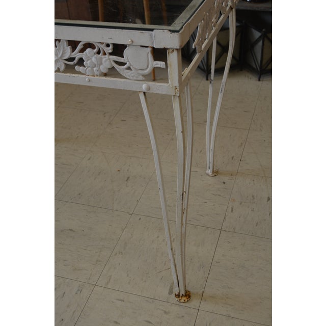 Vintage White Ornate Iron & Metal Table W/ Shelves - Bakers Rack or Patio Plant Stand For Sale - Image 4 of 18