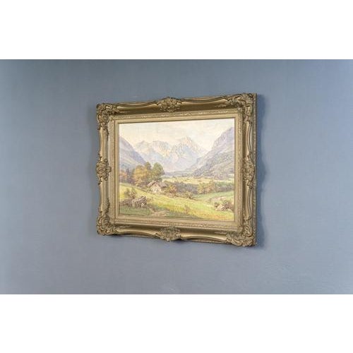 Alpine Scenes, Oil on Canvas, Framed For Sale - Image 3 of 17