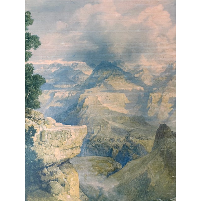 Wood Antique Thomas Moran Grand Canyon Polychrome Print in Original Frame For Sale - Image 7 of 7