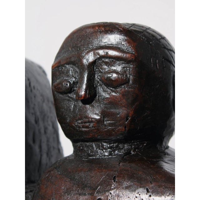 Wood Large African Ashanti Figural Stool, 1930s For Sale - Image 7 of 8