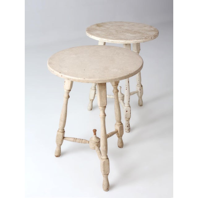 Pair of Vintage Cottage Pedestal Side Tables For Sale - Image 16 of 17