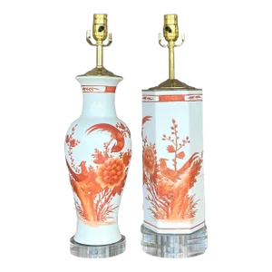 Vintage Regency Chinoiserie Lamps - Set of Two