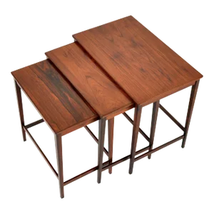Danish Modern Rosewood Nesting Tables - a Set of 3